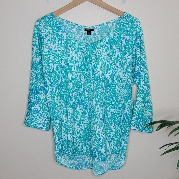 Ann Taylor | Blue and Green Abstract Speckled Blouse Size XS - Picture 1 of 4